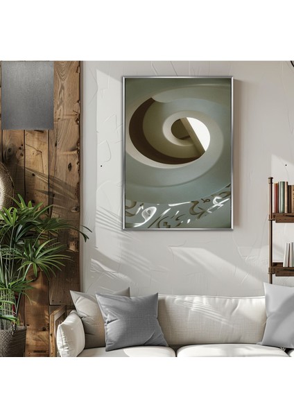 |rosıe|sarmal Desenli Soft Modeli |çerçeveli Temperli Cam Tablo Tekli Dikey