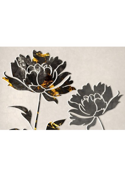 |(Abstract) Gardenya Çiçek Modeli|çerçeveli Temperli Cam Tablo 3lü Yatay fiyatları