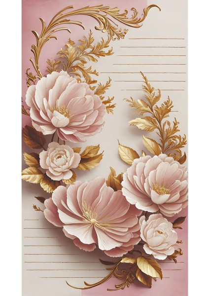 |pembe Gold Soft Gül Soyut Kombini |çerçeveli Cam Tablo 3lü Dikey fırsatları