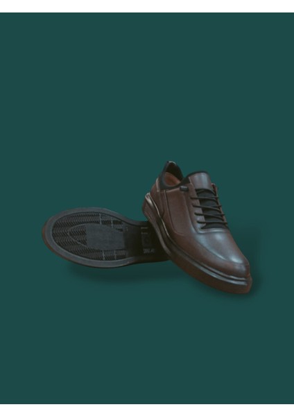 %100 Deri Ortopedik Yüksek Taban Erkek Sneaker Günlük Ayakkabı Bms B505