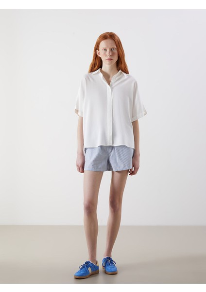 Yeni Sezon Keten Karisimli Oversize Kadin Gomlek - S5O870Z8