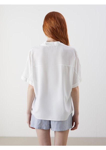 Yeni Sezon Keten Karisimli Oversize Kadin Gomlek - S5O870Z8