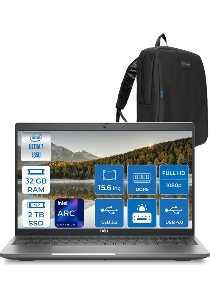 Latitude 5550 Intel Ultra 7 165U Aı 32GB Ddr5 2tb SSD Intel Graphıc Fhd IPS Freedos Taşınabilir Bilgisayar N015L555015F09+ZETTAÇANTA