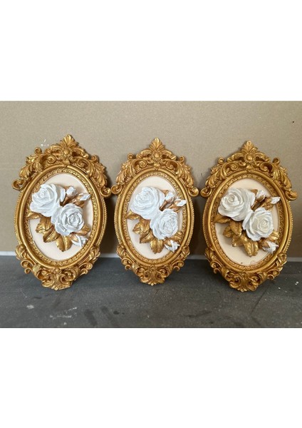 Duvar Tablosu 3lü Set Gül Detaylı Tablo Masa Duvar Tablosu modelleri
