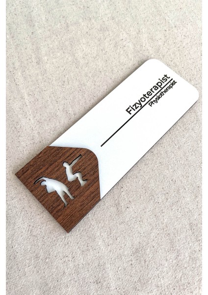 Fizyoterapist Kapı Tabelası – Mdf Danışma ve Muayene Oda Levhası | 19X7 cm Çift Katmanlı fiyatları