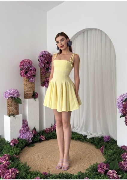 Clara Askılı Mini Elbise