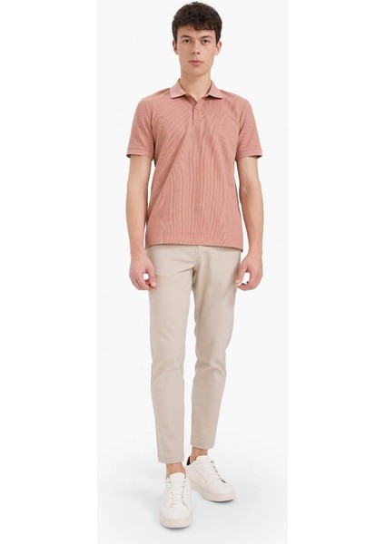 Yeni Sezon Regular Fit Polo Yaka Kısa Kollu Dokulu Waffle Polo Tişört fiyatları