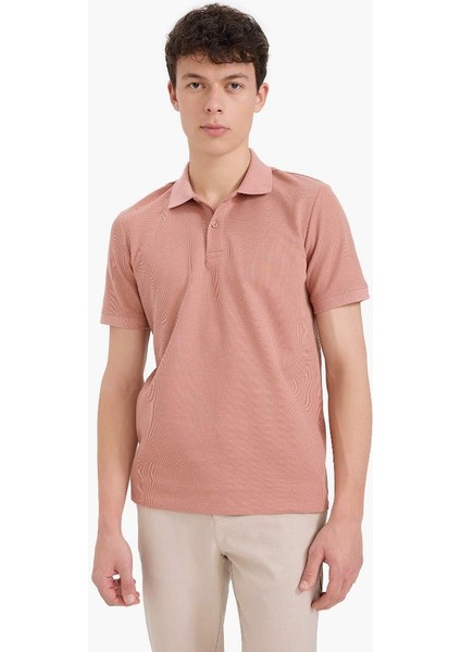 Yeni Sezon Regular Fit Polo Yaka Kısa Kollu Dokulu Waffle Polo Tişört modelleri