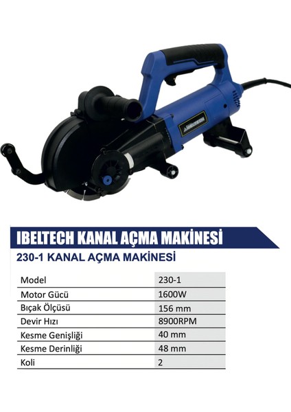 Ibeltech 1600 Watt 8900 Rpm Duvar Kanal Oluk Açma Makinesi