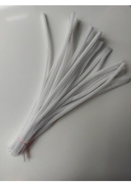 50 Adet Beyaz Şönil, Eğitici Şönil Seti, Yoğun Tüylü Tel, 30 cm fırsatları