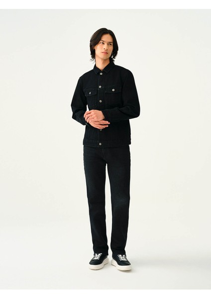 68 Simon Siyah Erkek Jean Pantolon LF2037329
