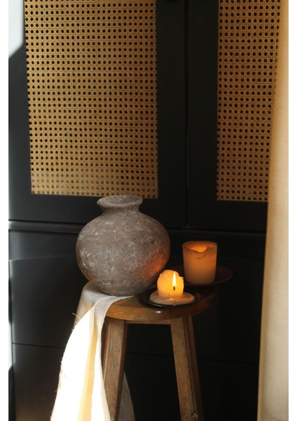 Eskitme Kahve Gri Renkli Dokulu El Yapımı Seramik Vazo Dekoratif Vazo fiyatları