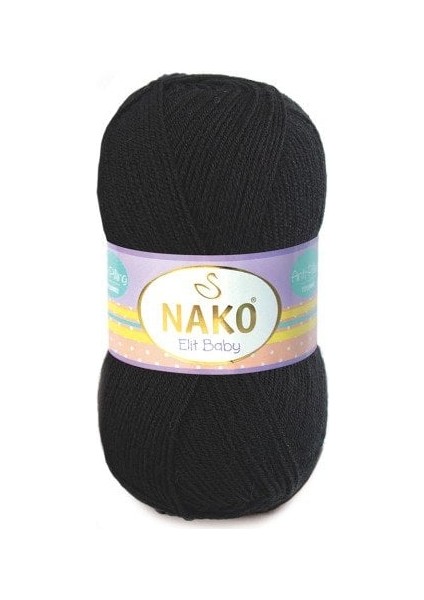 5 Adet Elit Baby Anti-Pilling El Örgü Ipi Bebek Yünü Tüylenmez Bebe Yünü 217 Siyah