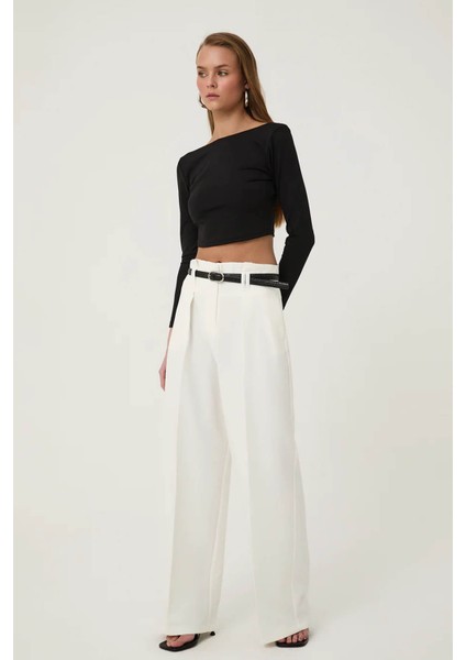 Kemer Detaylı Ekru Kadın Pantolon 71262 fırsatları