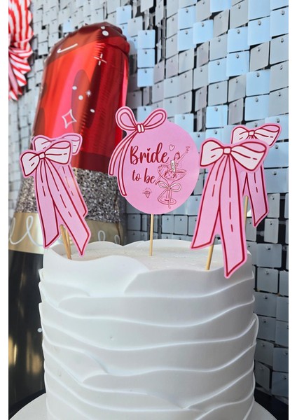 Fiyonk Tasarım Bride Parti Bekarlığa Veda Pasta Süsleri Seti Pasta Mumu ve Pasta Kürdanları Süsleme Seti 5 Parça fiyatları