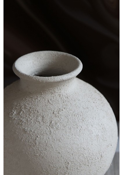 Ekru Dokulu El Yapımı Seramik Vazo Dekoratif Küçük Vazo indirimleri