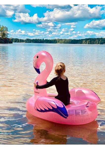 Flamingo Şişme Deniz Yatağı Binici |122X99X105 cm | Tutunma Kulplu modelleri