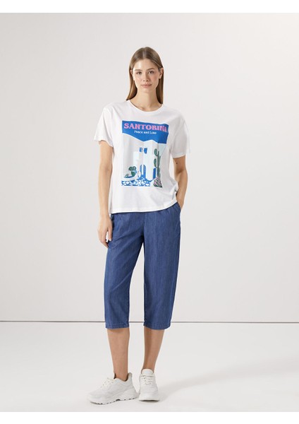 Yeni Sezon Beli Lastikli Kadin Jean Kapri - S5FT00Z8