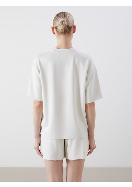 Yeni Sezon Bisiklet Yaka Baskili Oversize Kadin Tisort - S5PN00Z8 fırsatları