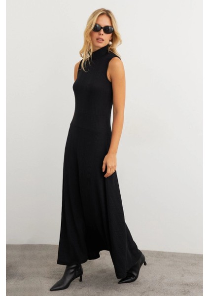 Kadın Siyah Basic Maxi Elbise TF29 fiyatları
