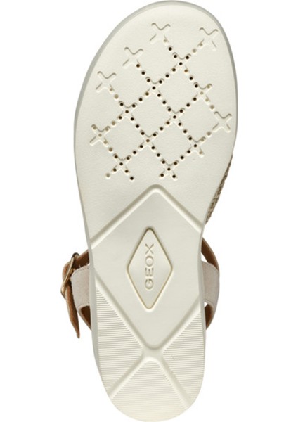 Kadın Bej D Xand 2.2s A - Suede Bilekten Tokalı Dolgu Topuklu Deri Sandalet D55M1B00022C6738