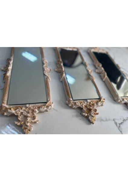 Duvar Aynası 46CM , Dekoratif Krem Duvar Aynası modelleri