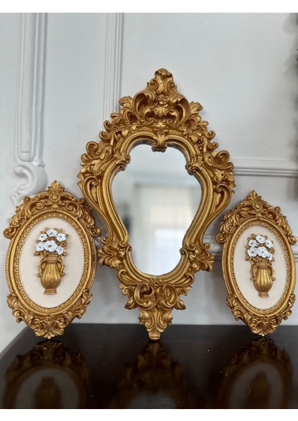 El Yapımı 3 Lü Duvar Ayna ve Tablo Set fırsatları