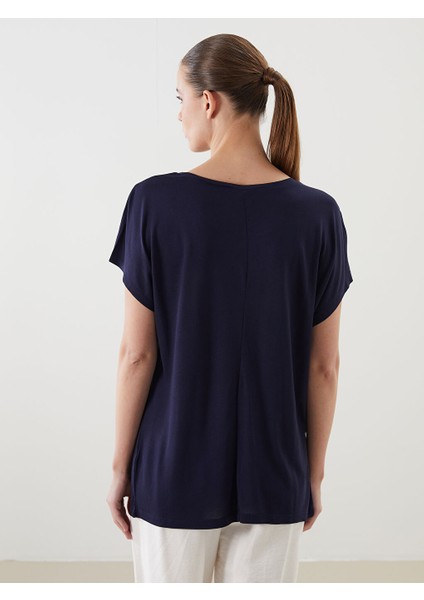 Yeni Sezon Bisiklet Yaka Baskili Kadin Tisort - S5KR15Z8 fırsatları