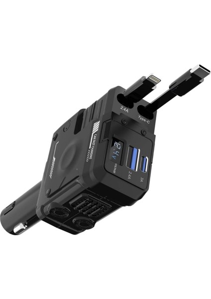 Acl Acc-02 66W Starlight Araç Şarj Cihazı | 4in1 Arada Kablo | Geri Çekilebilir | Type-C Lightning USB Girişli modelleri