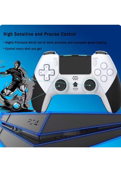 P4 Plus Bluetooth Titreşimli Ps4/ ps5 Uyumlu Pc Telefon Joystick Kablosuz Oyun Kolu Siyah