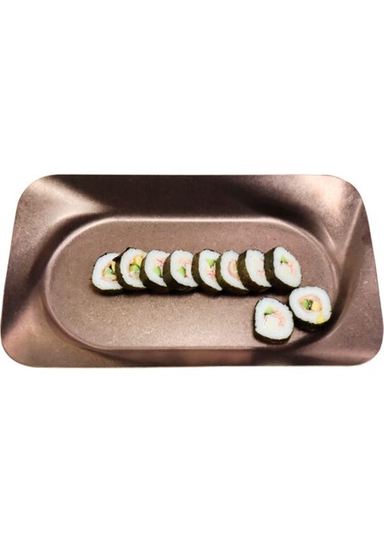 Açık Büfe Retro Sunum Tabağı Bakır 34*20 cm