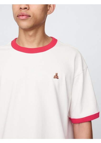 Erkek Kırık Beyaz Brannan Bear Ringer T-Shirt modelleri