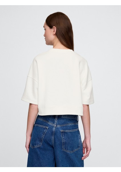 Kadın Kırık Beyaz Vintagesoft Oversized Sweatshirt fırsatları