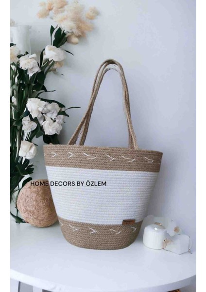 Hasır Omuz Çantası Plaj Çantası Günlük Çanta Handmade