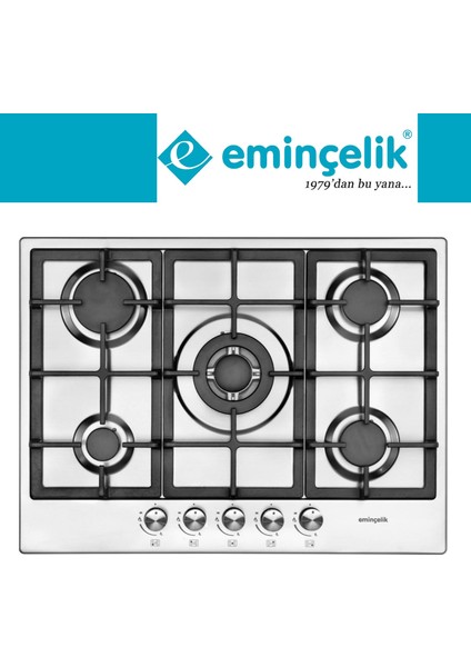 Aurinox Ankastre Set ( HON602X-TN Inox Fırın + Eminçelik 22 380 5 Gözlü Ocak Inox )