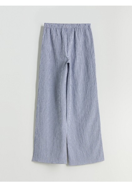 Yeni Sezon Beli Lastikli Ekose Kadin Pantolon - S5O039Z8 fırsatları