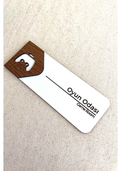 Oyun Odası Kapı Tabelası – Mdf Yönlendirme ve Oda Levhası | 19X7 cm Çift Katmanlı modelleri