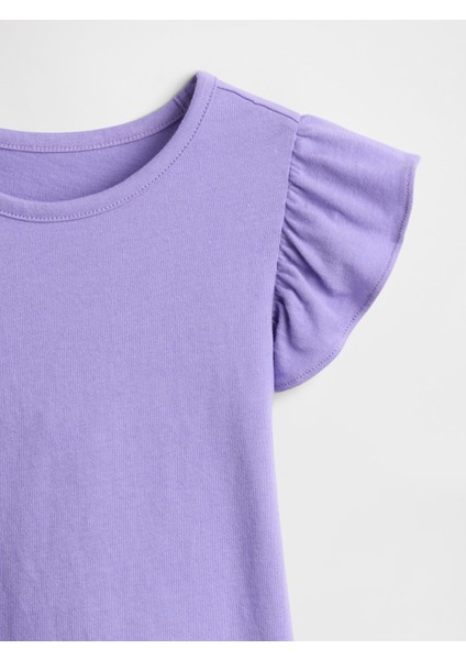 Kız Bebek Mor Fırfır Kollu T-Shirt fiyatları