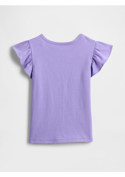 Kız Bebek Mor Fırfır Kollu T-Shirt modelleri