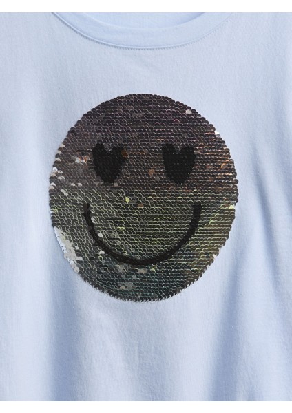 Kız Çocuk Açık Mavi Kids Flippy-Sequin Grafik T-Shirt fiyatları