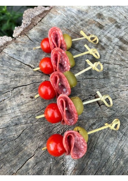 25ADET 9cm Düğümlü Sunum Kürdanı Kap
