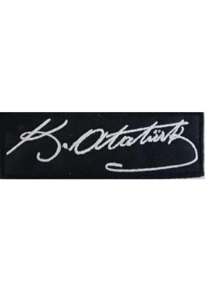 Siyah Mustafa Kemal Atatürk Imzalı Nakış Işleme