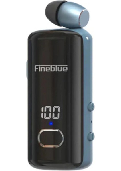 F580 Dijital Göstergeli Makaralı Titreşimli Bluetooth Kulaklık Mavi