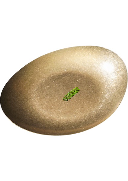 Açık Büfe Retro Sunum Tabağı Altın 29*24 cm