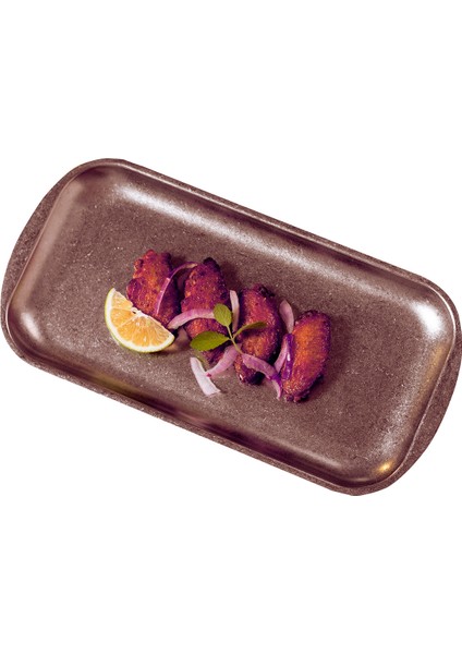 Açık Büfe Retro Sunum Tabağı Bakır 37*20 cm