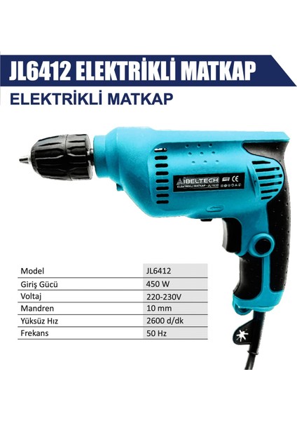 Ibeltech JL6412 10 mm 450 Watt Elektrikli Matkap