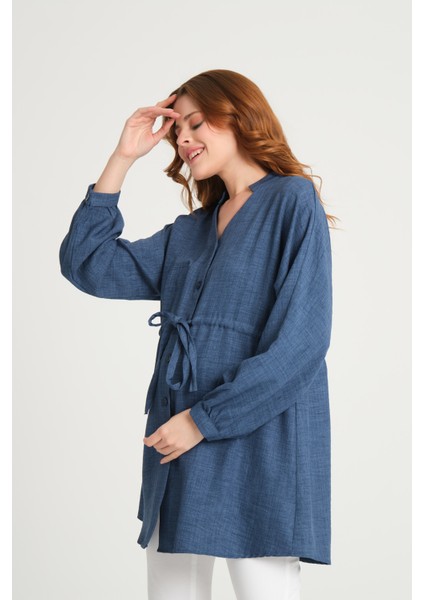 Hamile Keten Oversize Kalıp Gömlek