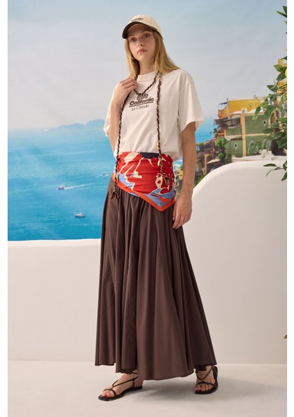 Bele Oturan Volanlı Etek Acı Kahve fiyatları