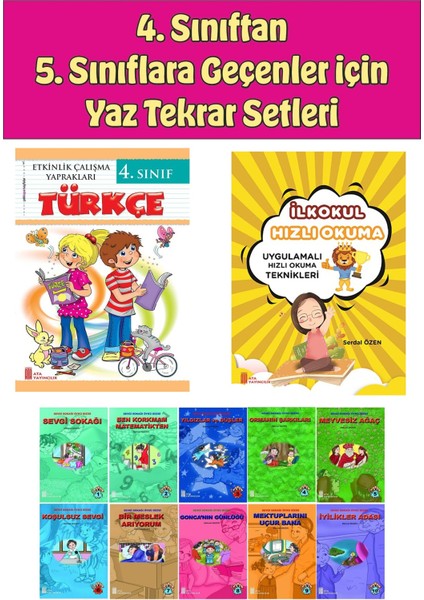 4.sınıftan 5.sınıfa Geçenler Için Hızlı Okuma ile Türkçe Etkinlik Kitabım+10 Lu Hikaye Seti
