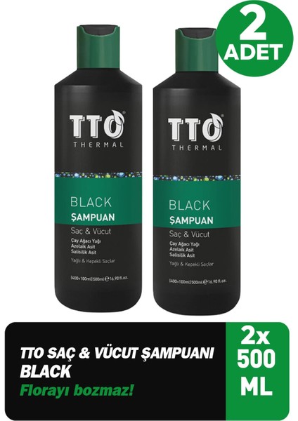 Tto Black Saç ve Vücut Şampuanı 400+100 ml 2 Adet